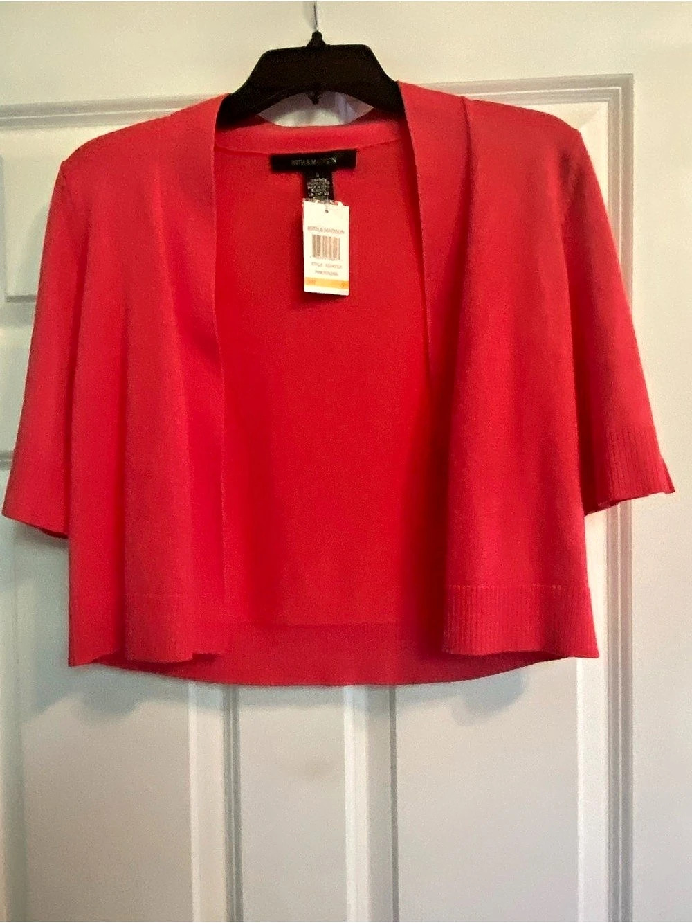 89TH & MADISON Open Front Cropped Cardigan Pink Small
